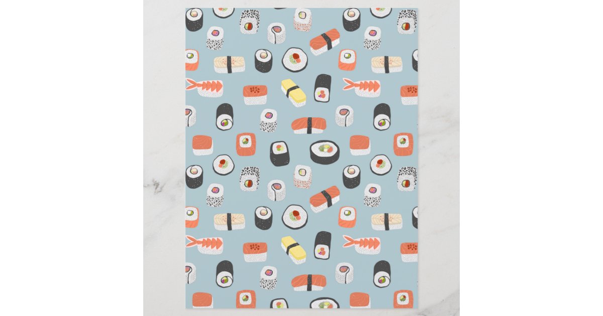 Cute Sushi Pattern Double Sided Scrapbook Paper