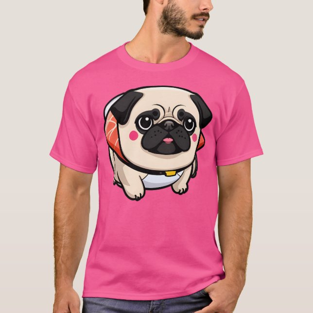 Cute Sushi Pug T-Shirt (Front)