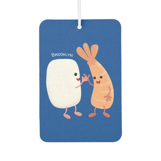 Cute sushi rice prawn friends cartoon air freshener (Front)