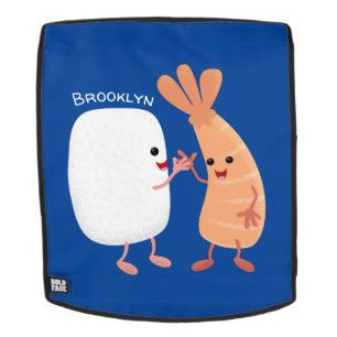 Cute sushi rice prawn friends cartoon backpack