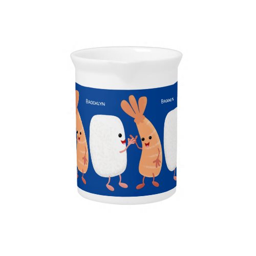 Cute sushi rice prawn friends cartoon beverage pitcher