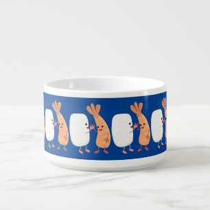 Cute sushi rice prawn friends cartoon bowl