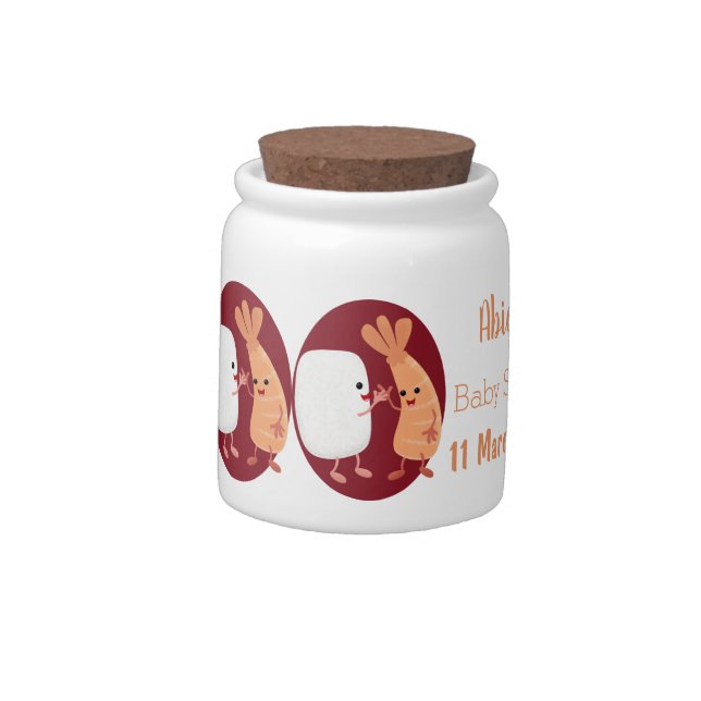 Cute sushi rice prawn friends cartoon candy jar (Left)