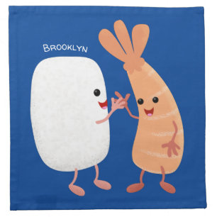 Cute sushi rice prawn friends cartoon cloth napkin