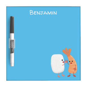 Cute sushi rice prawn friends cartoon dry erase board