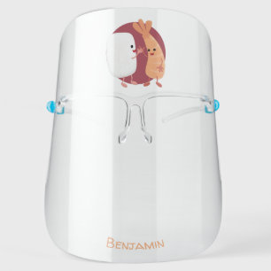 Cute sushi rice prawn friends cartoon face shield
