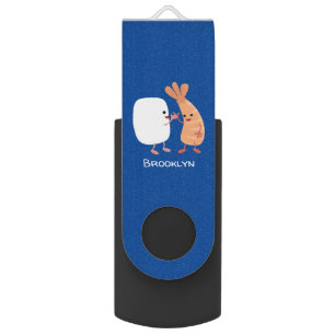 Cute sushi rice prawn friends cartoon flash drive