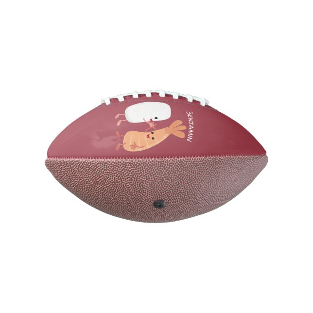 Cute sushi rice prawn friends cartoon football (Rotated 270)