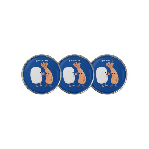 Cute sushi rice prawn friends cartoon golf ball marker