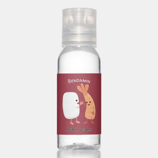 Cute sushi rice prawn friends cartoon hand sanitizer (Front)