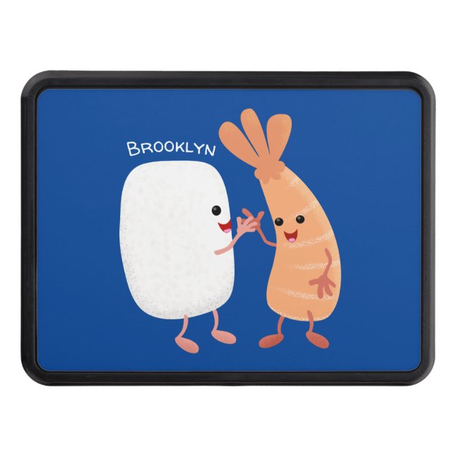 Cute sushi rice prawn friends cartoon hitch cover (Front)