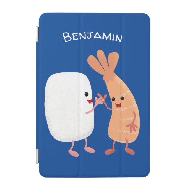 Cute sushi rice prawn friends cartoon iPad mini cover (Front)