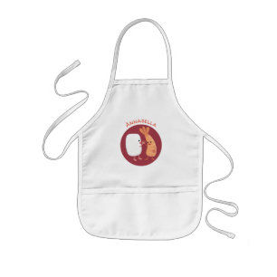 Cute sushi rice prawn friends cartoon kids' apron