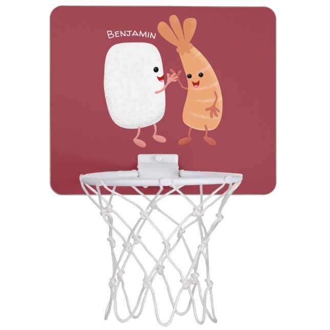 Cute sushi rice prawn friends cartoon mini basketball hoop (Front)
