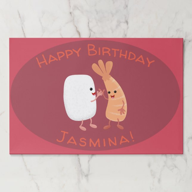 Cute sushi rice prawn friends cartoon paper pad (Front)