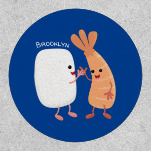 Cute sushi rice prawn friends cartoon patch