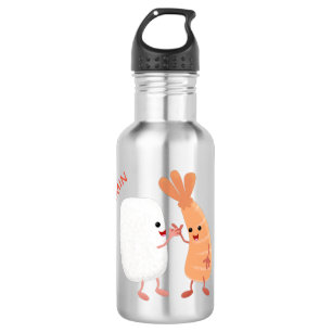 Cute sushi rice prawn friends cartoon stainless steel water bottle