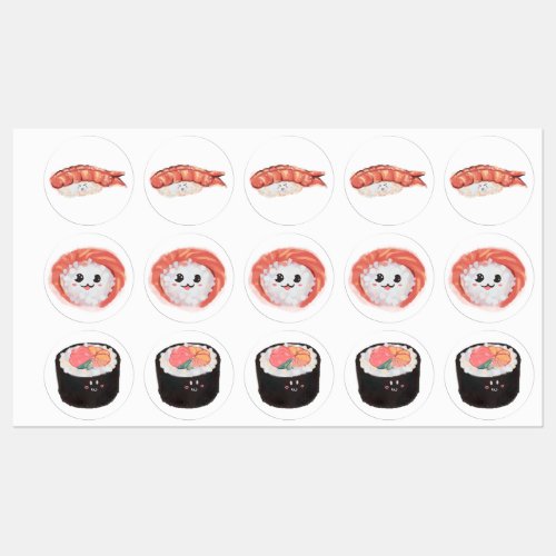Cute Sushi Set Labels