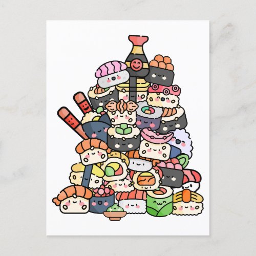 Cute Sushi Tower Postcard