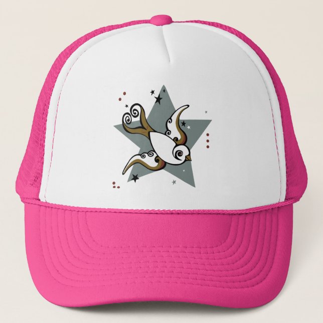 Cute Swallow Tattoo Trucker Hat! Trucker Hat (Front)