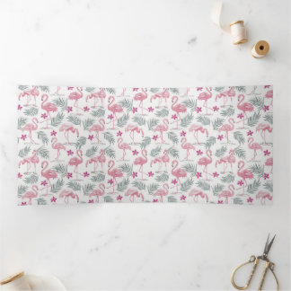 Cute Swan Birds Repeated Pattern Tri-Fold Announcement