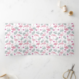 Cute Swan Birds Repeated Pattern Tri-Fold Card