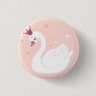 Cute swan for girl daughter children gift button