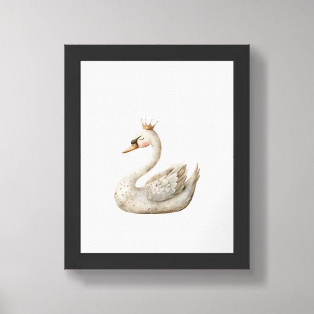 Cute Swan Poster Print (Framed Front)