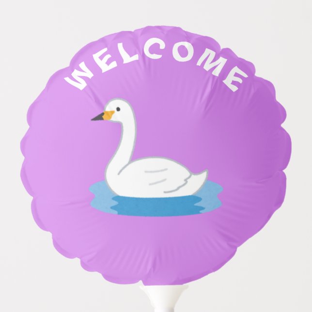Cute Swan Theme Girl Baby Balloon (Front)