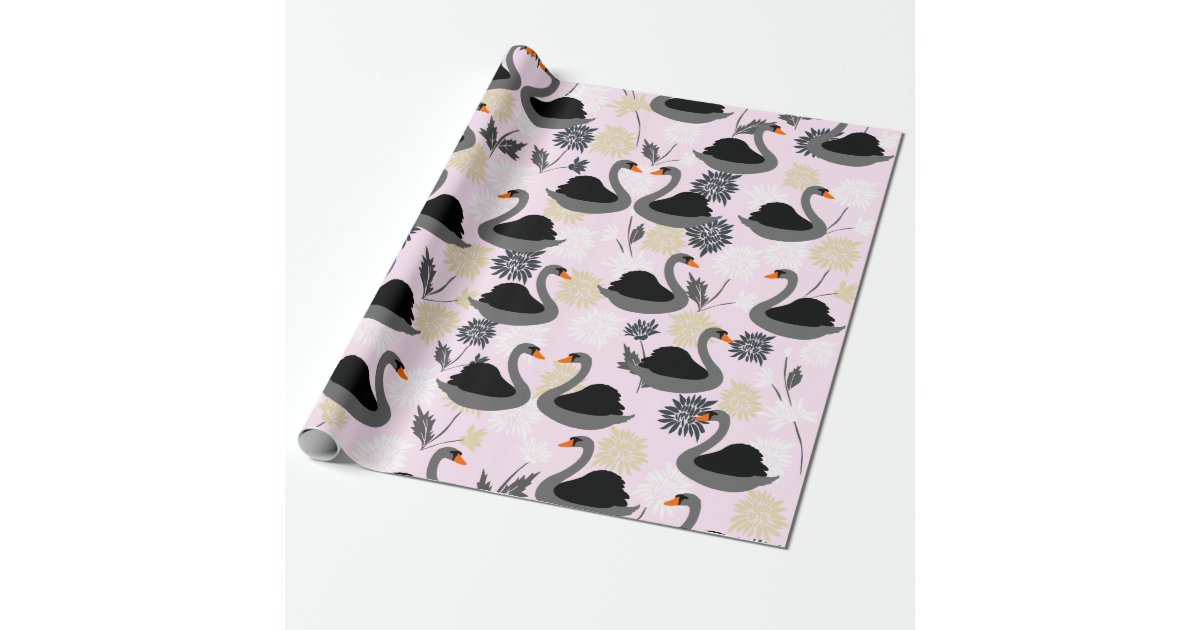 Cute Swan Wrapping Paper Zazzle