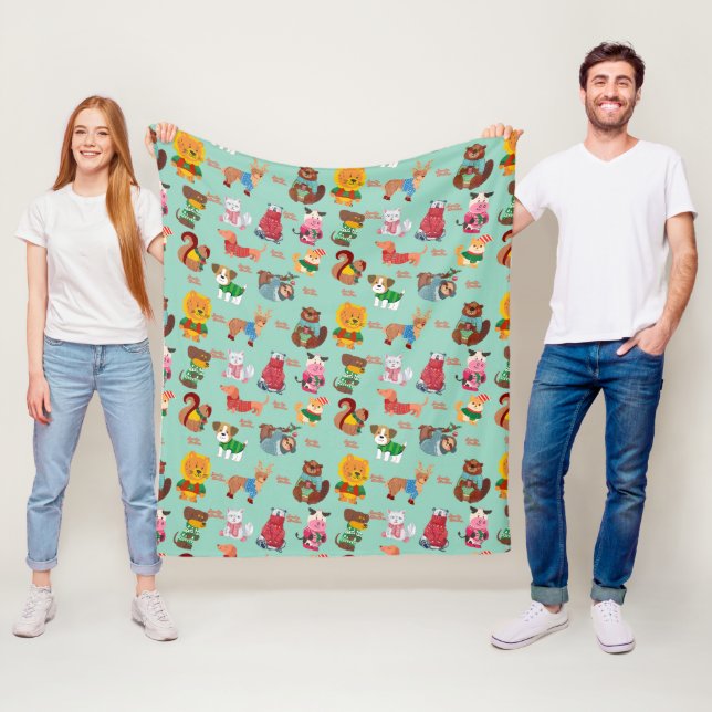 Cute Sweater Weather Fleece Blanket (In Situ)