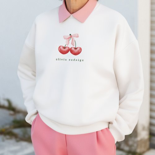 Cute sweatshirt l Red & Pink Cherry Heart Bow