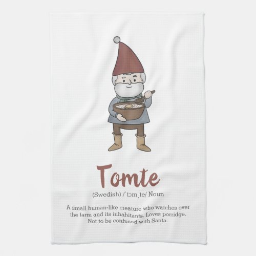 Cute Swedish Tomte Gnome Definition  Kitchen Towel