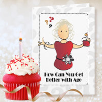 Cute Sweet 80th Birthday Female Cartoon Humorous