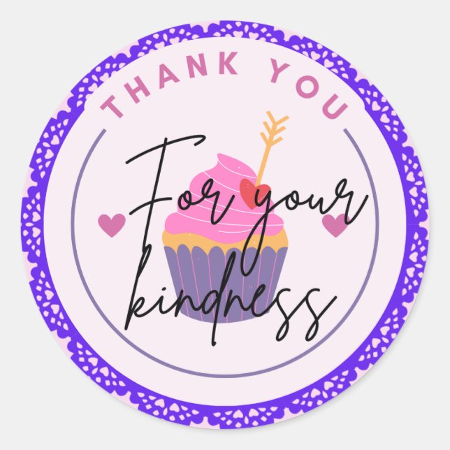 Cute Sweet Appreciation Design Classic Round Sticker (Front)