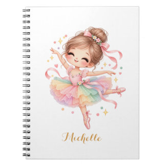 Cute Sweet Ballerina Princess Personalized Notebook