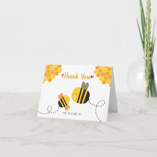 Cute Sweet Bee Baby Shower Thank You Buzzing By | Zazzle