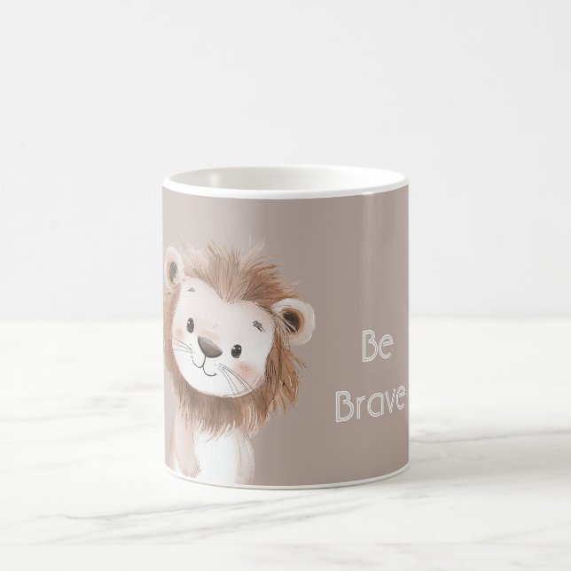 Cute Sweet Brown Lion Coffee Mug (Center)