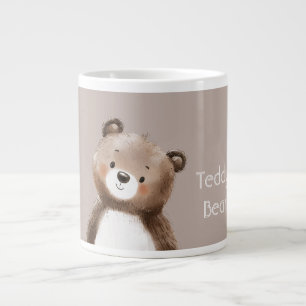 Cute Sweet Brown White Teddy Bear Giant Coffee Mug