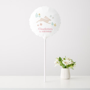 Cute Sweet Bunny Rabbit Animal 1st Birthday Party Balloon