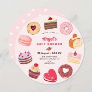 Cute sweet cakes baby shower invitation