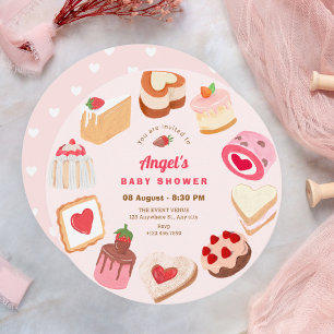 Cute sweet cakes baby shower invitation