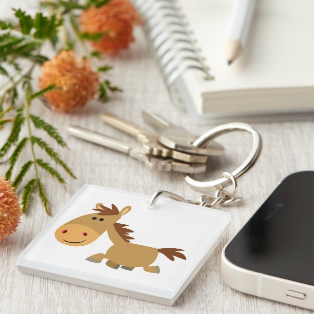 Cute Sweet Cartoon Horse Acrylic Keychain (Front Right)