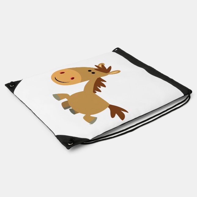 Cute Sweet Cartoon Horse Drawstring Backpack (Side)
