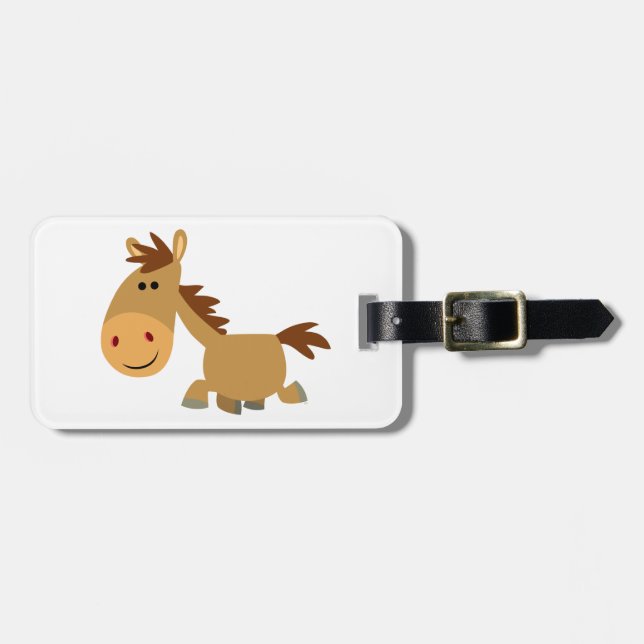 Cute Sweet Cartoon Horse Luggage Tag (Front Horizontal)