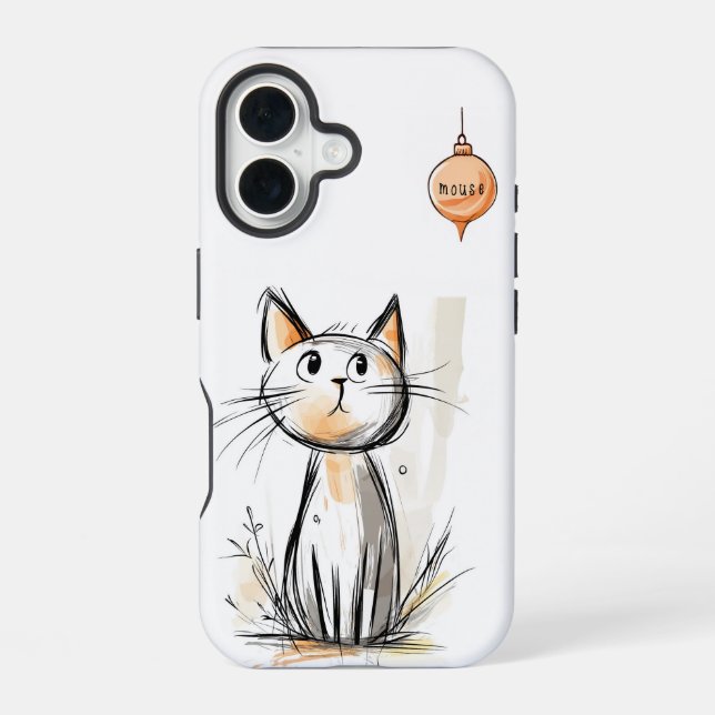 Cute Sweet Cat Illustration iPhone Case (Back)