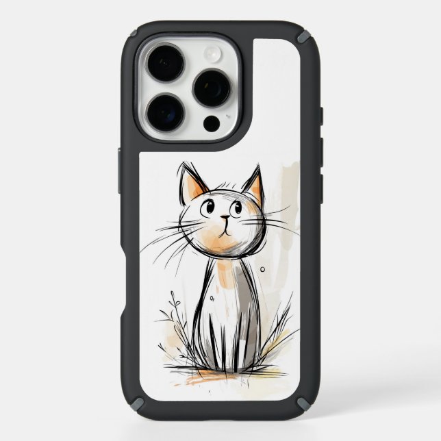 Cute Sweet Cat Illustration Speck iPhone Case (Front)