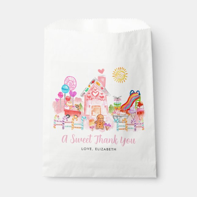 Cute Sweet Celebration Candyland Kids Birthday Favor Bag (Front)