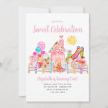 Cute Sweet Celebration Candyland Kids Birthday Invitation