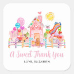 Cute Sweet Celebration Candyland Kids Birthday Square Sticker